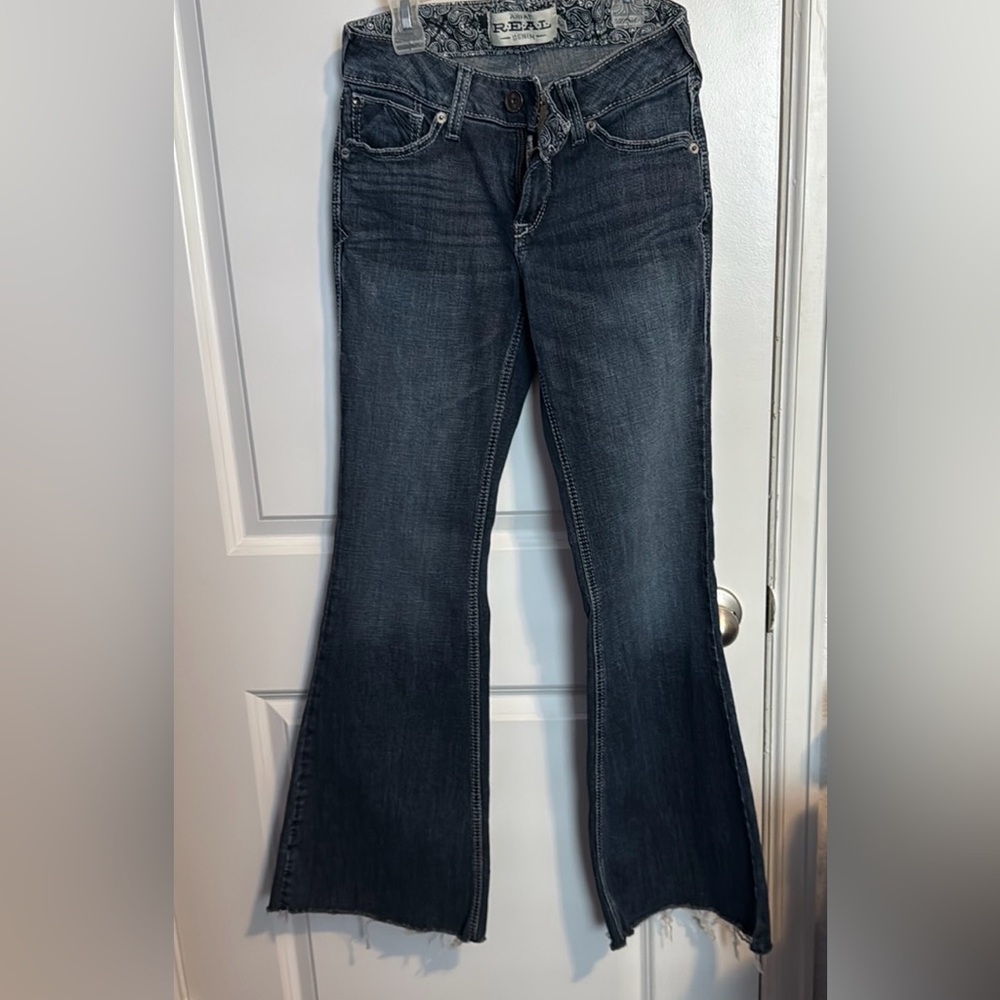 Ariat Mid Rise Flare Blue Jeans with Natural Fading